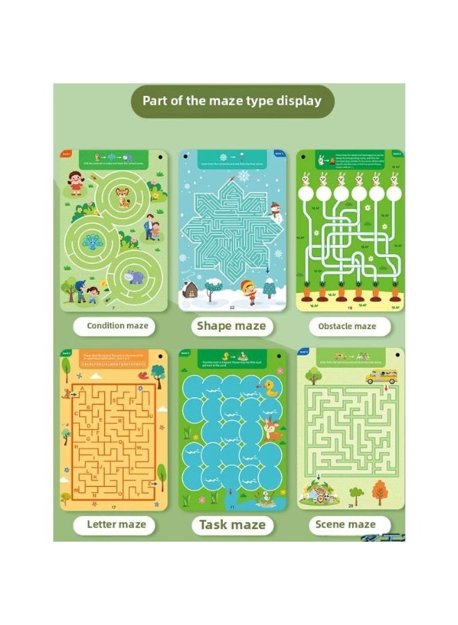 Capstro Children’s Maze Training Activity Book – Logical Thinking, Focus & Hand Coordination Practice for Creative Learning and Early Skill Development – Interlocking Maze Challenge Book - Image 2